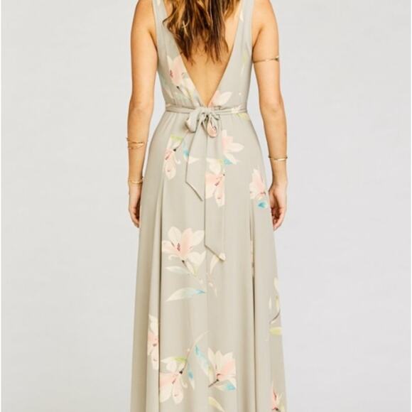 Show Me Your Mumu Jenn Maxi Dress, Grey Pink Floral, Small - Picture 2 of 6